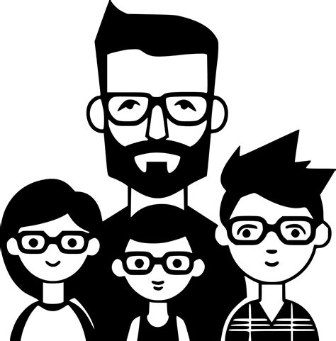 Family - Black and White Isolated Icon - Vector illustration 24567823 ...