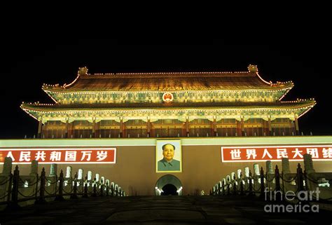 Tiananmen Gate at Night Beijing China Photograph by James Brunker ...