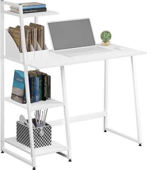 eSituro 100cm Petit Bureau avec étagères Bureau d ordinateur avec