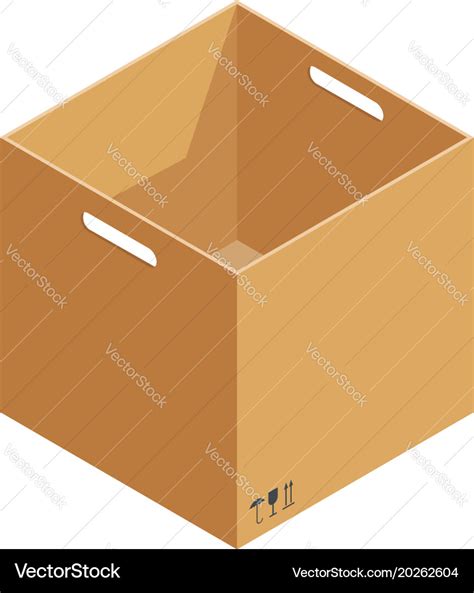 Opened Box Icon Isometric Style Royalty Free Vector Image