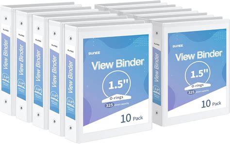 Amazon SUNEE 3 Ring Binder 1 5 Inch 10 Pack Clear View Binder