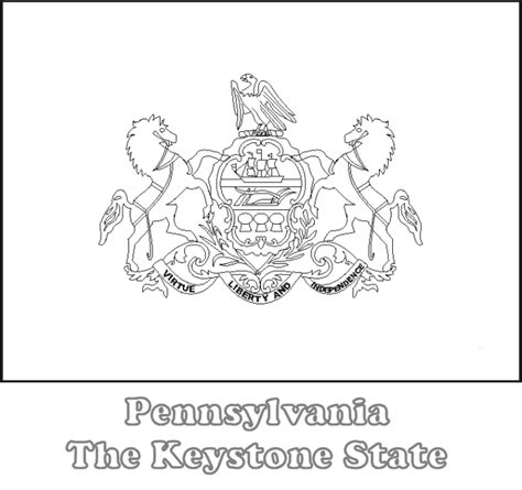 Large, Printable Pennsylvania State Flag to Color, from NETSTATE.COM