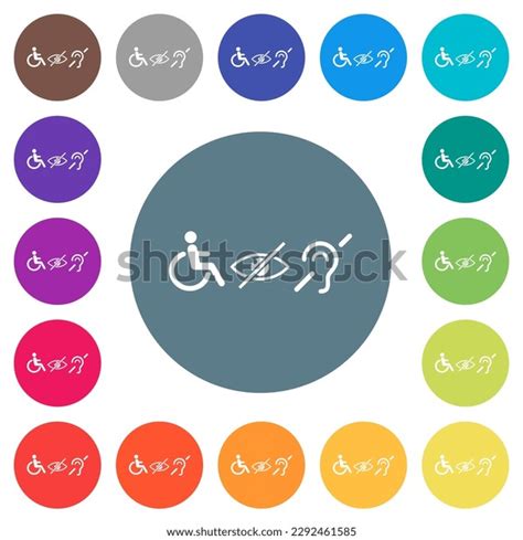 Disability Symbols Flat White Icons On Stock Vector (Royalty Free ...