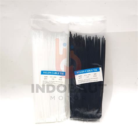 Jual Kabel Tis X Mm Cm Hitam Putih Cables Ties Tali Nylon