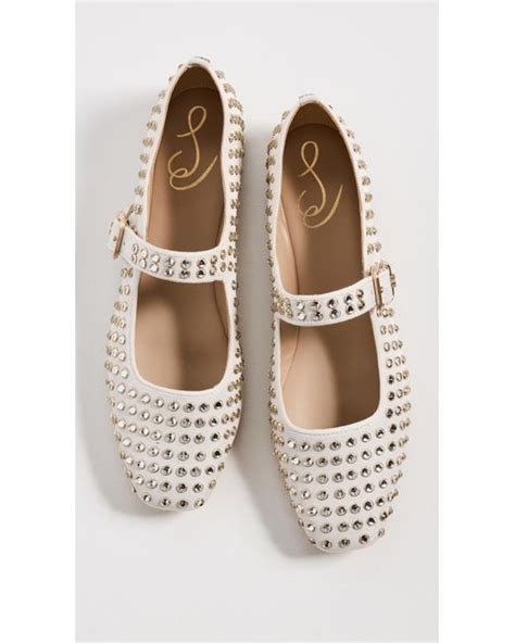 Sam Edelman Michaela Gem Ballet Flats In White Lyst