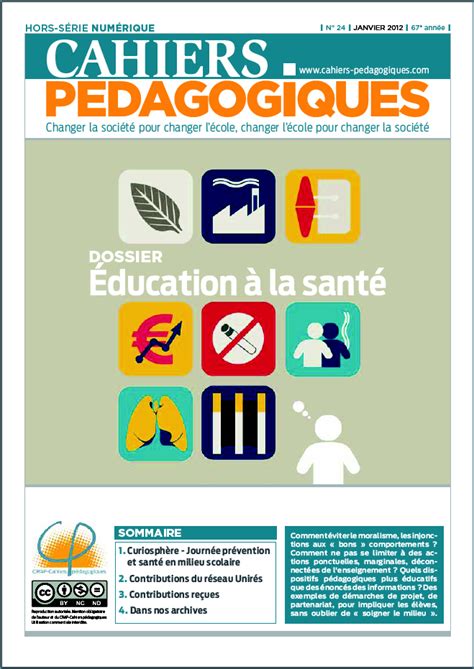 Éducation à La Santé Les Cahiers Pédagogiques