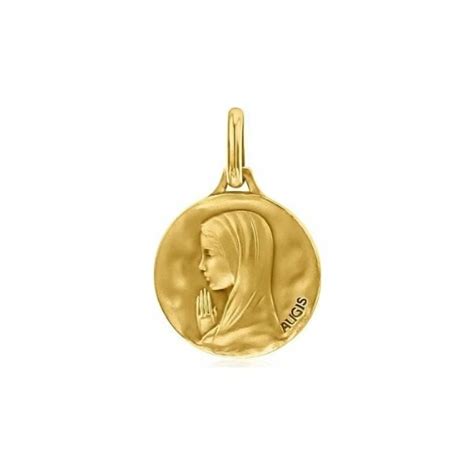 Achat Médaille de baptême Augis Vierge mains jointes en or jaune 16mm