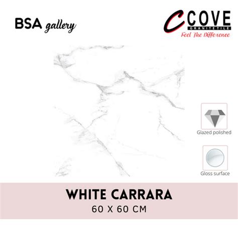 Jual GRANIT COVE 60X60 WHITE CARRARA GRANITE TILE GLAZED POLISHED