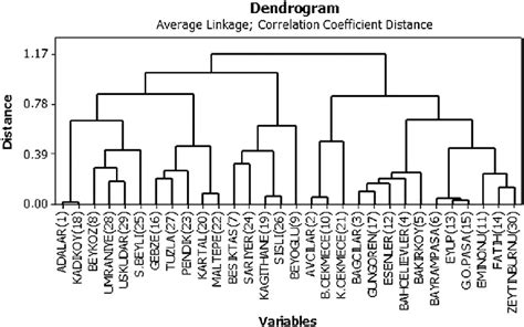 Dendrogram Of Average Linkage Clustering Method Download Scientific