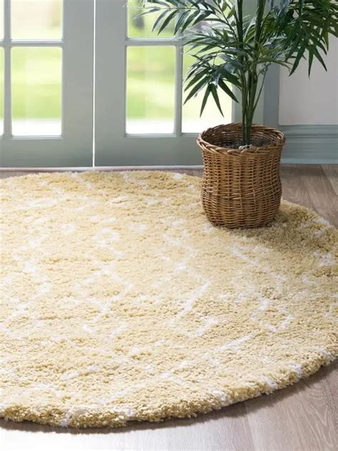 Yellow X Marrakesh Shag Round Rug Area Rugs Round Rugs Rugs