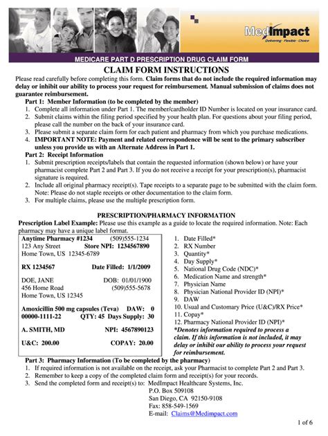 Fillable Online Part D Prescription Drug Claim Form Claim Form Fax Email Print Pdffiller