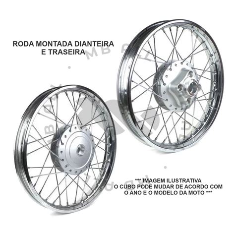 Roda Montada Dianteira E Traseira CG Titan 125 Fan 2008 Diante Cubo