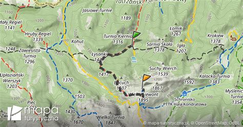 Trasa Polana Str Yska Giewont Mapa Turystyczna Pl