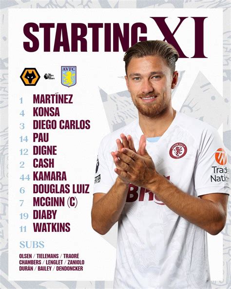 Lineup v Wolves : r/avfc