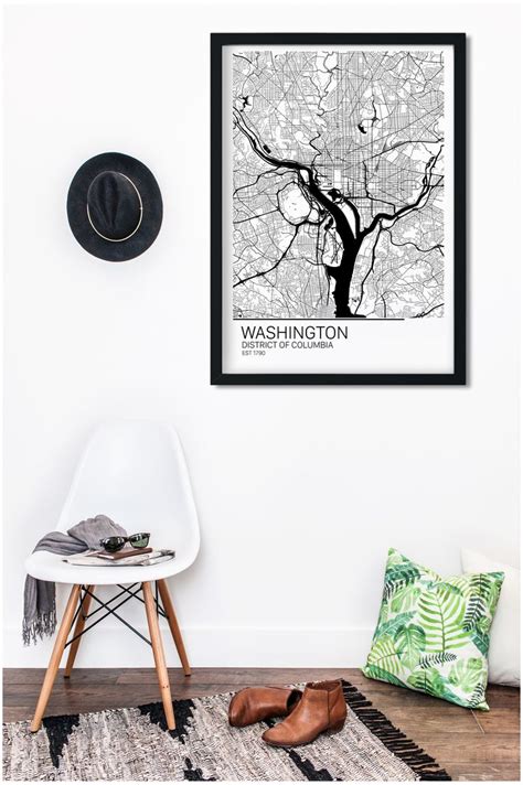 Washington DC City Art Print Map of Washington DC Map Art - Etsy ...