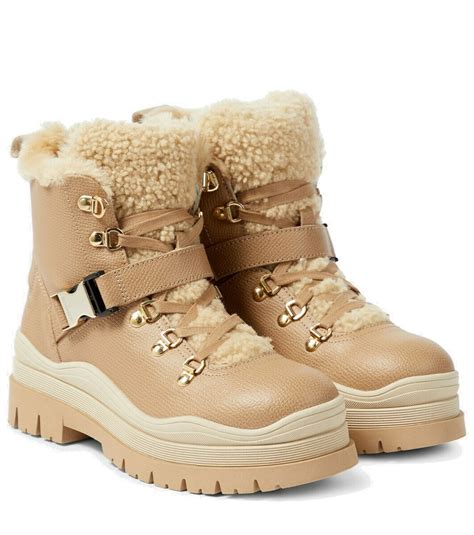 Bogner Arosa Shearling Trimmed Leather Boots Bogner