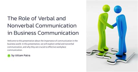 The Role Of Verbal And Nonverbal Communication In Business Communication