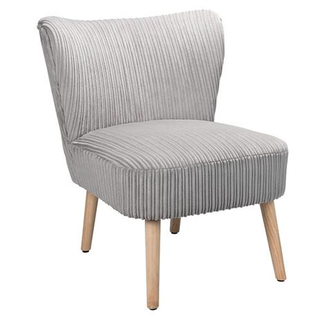 Jerry Jumbo Cord Occasional Chair Grey Homebase