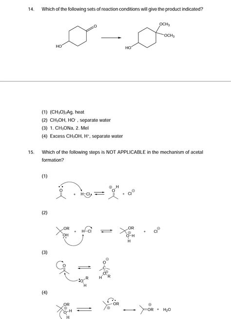 Solved Which Of The Following Sets Of Reaction Chegg