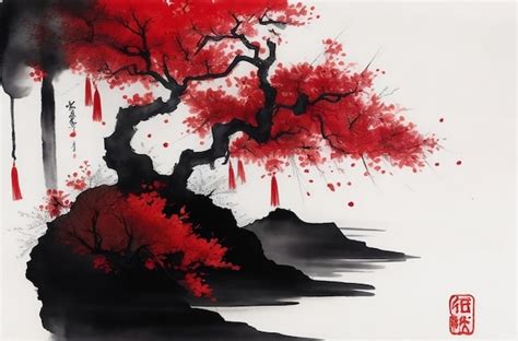 Premium AI Image | Japanese ink painting