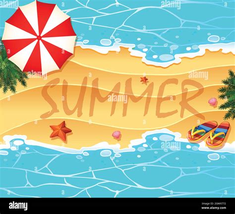 Summer Theme Background Wtih Beach And Sea Stock Vector Image And Art Alamy