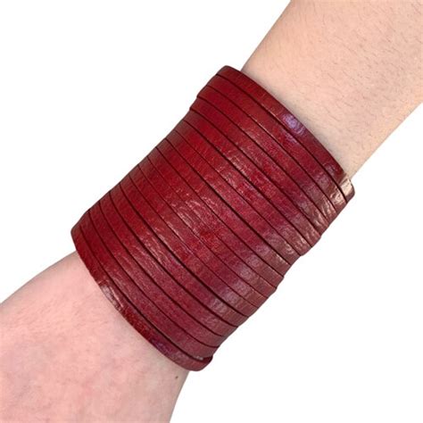 Womens Wrap Leather Cuff Hippie Woven Bracelet Boho Etsy