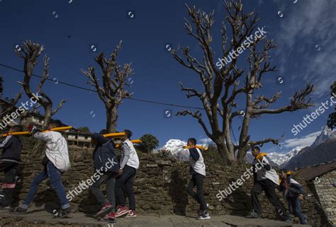 Nepalese Indigenous People Gurung Community Wearing Editorial Stock