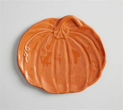 Rustic Pumpkin Plate Orange Pottery Barn