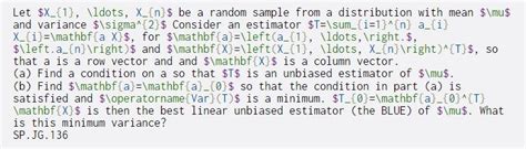 Solved Let X 1 Ldots X N Be A Random Sample From A Chegg