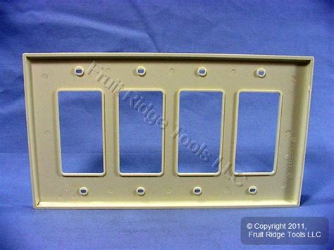 Leviton Almond 4 Gang Decora Unbreakable Midway Wallplate Gfi Gfci Cover Pj264 A For Sale Online