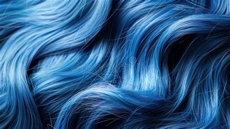 Electric Blue Hair Texture Wavy for Fashion and Shampoo Promotion Stock ...