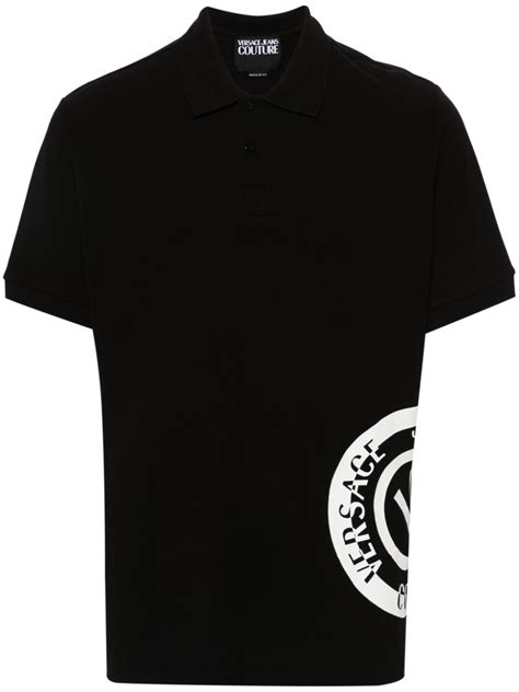 Versace Jeans Couture Playera Tipo Polo De Piqu V Emblem Negro