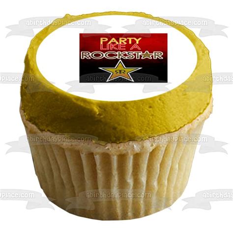 Party Like A Rockstar Energy Drink Edible Cake Topper Image Abpid