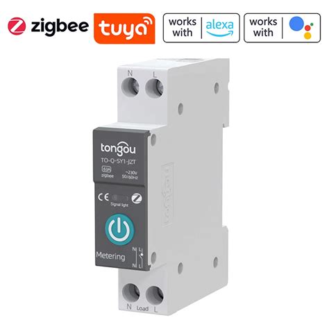 Tuya Zigbee Intelligent Circuit Breaker With Metering Wireless Remotes Control Din Rail Switch