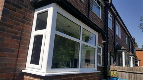 SQUARE WHITE UPVC BAY WINDOW INSTALLED