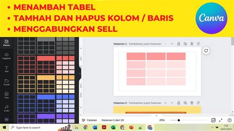 Cara Menghapus Dan Menambah Kolom Baris Tabel Di Canva Youtube