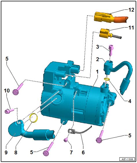 Volkswagen Golf Service And Repair Manual Assembly Overview Drive Unit Of Air Conditioner