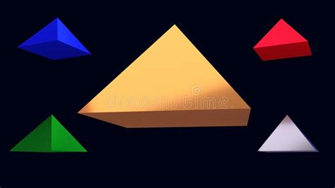 Illustration 3d Des Pyramides Brillantes Planantes Illustration Stock