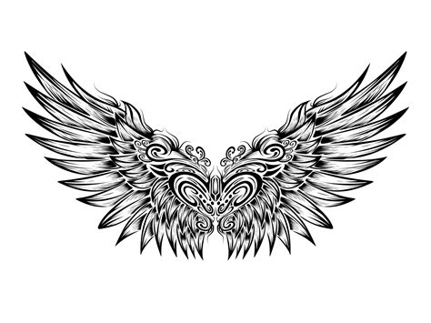 Angel wings vintage vector illustration 8902222 Vector Art at Vecteezy