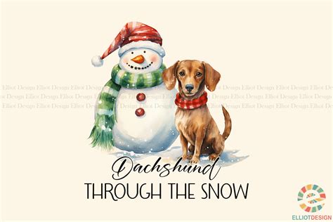 Dachshund Through the Snow PNG Graphic by Elliot Design · Creative Fabrica