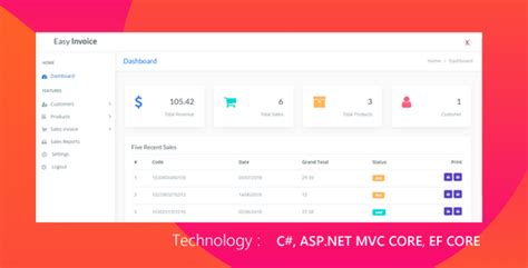 Easy Invoice Generator Asp Net Core With Ef Core Pomento