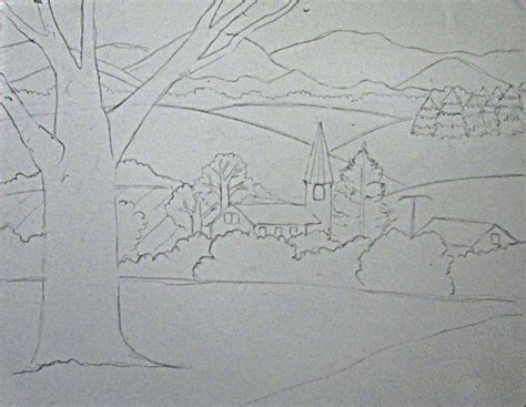 Pencil Shading Landscape Drawing - For a practical and very basic ...