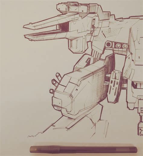 Metal Gear Rex half sketch by me : r/metalgearsolid