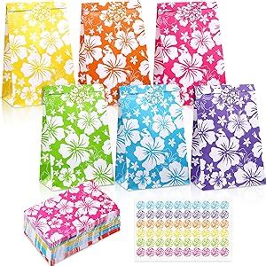 Amazon Humyoun Sets Hawaiian Gift Bags With Stickers Hibiscus