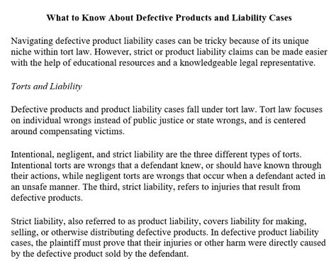 What To Know About Defective Products And Liability Cases Blue Virginia