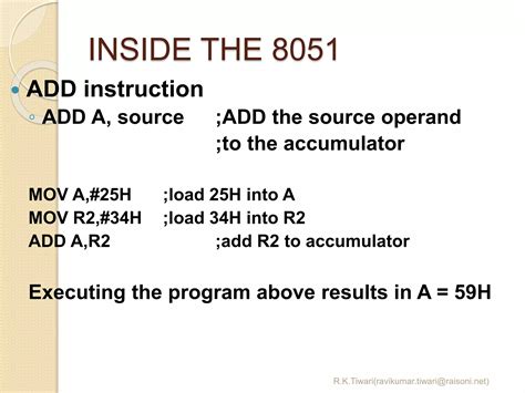 8051 Assembly Language Programming Ppt