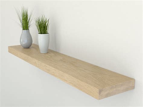 Mm Deep Oiled Solid Oak Floating Shelf Oak Wall Shelves Etsy