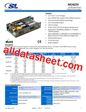 Mu S Datasheet Pdf Sl Power Electronics