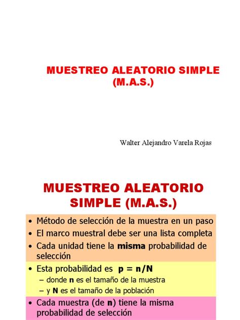 8 Muestreo Aleatorio Simple Pdf Intervalo De Confianza Muestreo Estadísticas