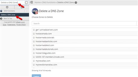 Using The Delete A DNS Zone Feature In WHM HostArmada